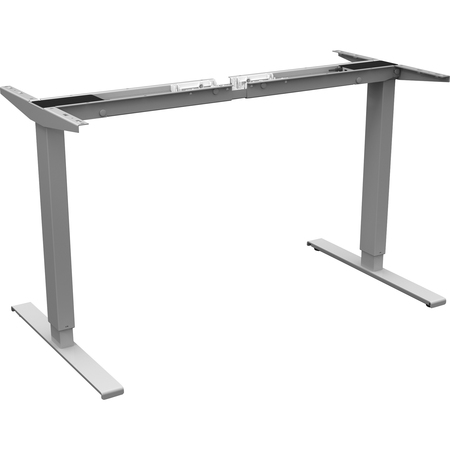 LORELL Quadro Workstation Sit to Stand 2 tier Base Silver Base 25947